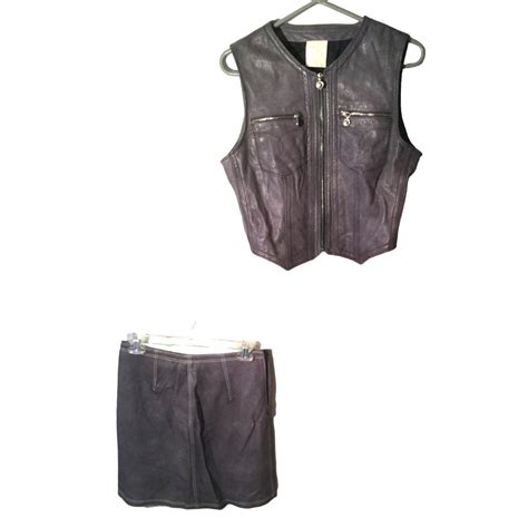 versace ruffo|Gianni Versace Ruffo Leather Skirt and top Gray Size Small Short .